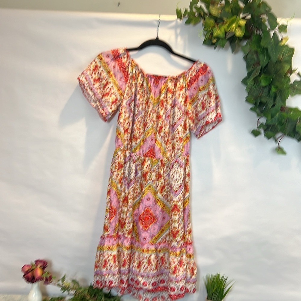 Cute Floral  Mini Dress Ruffled - Picture 4 of 5
